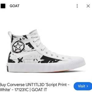 Converse UNT1TL3D High 'Script Print' or 'Tear Away' model in white